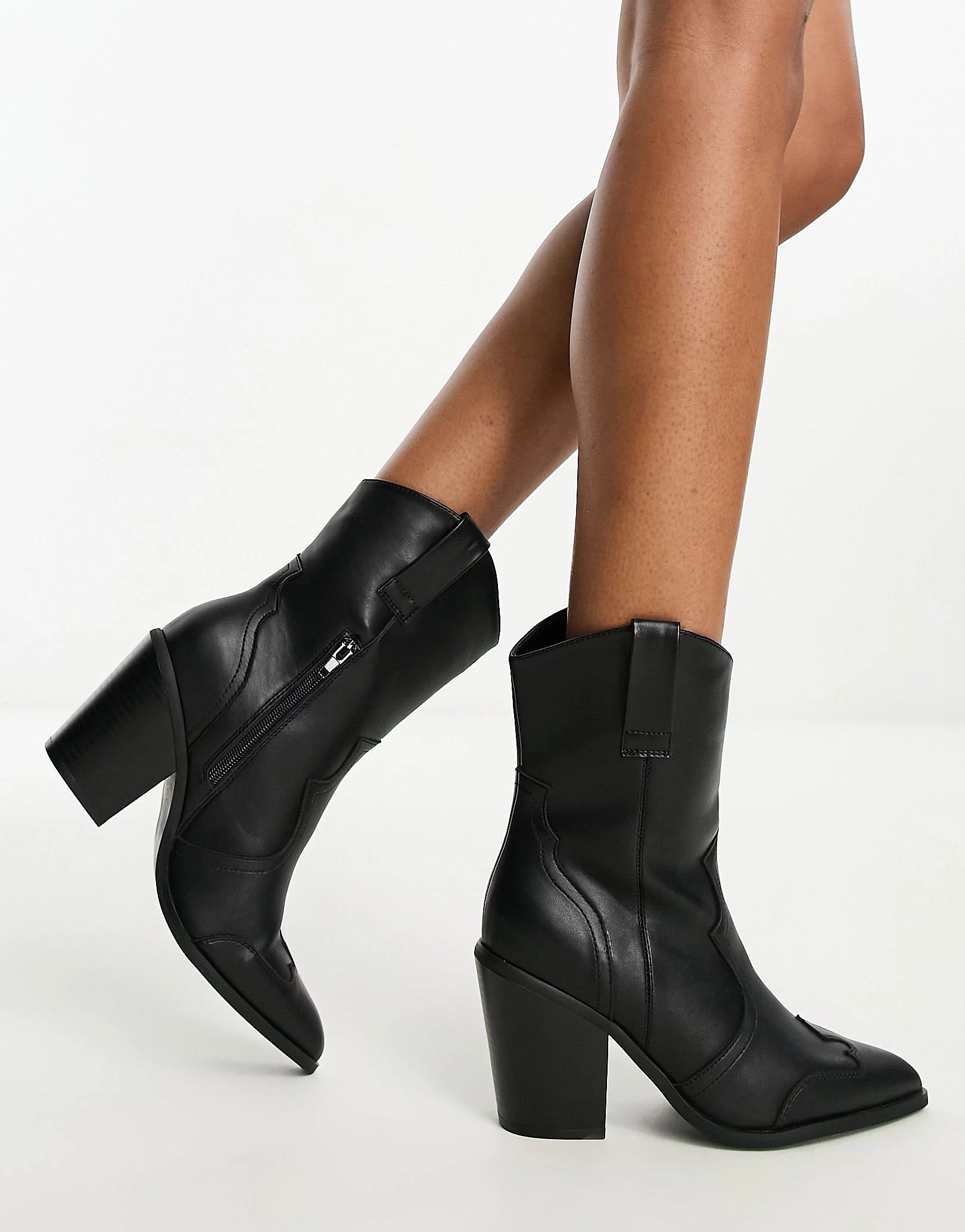 New Look western boots in black | ASOS (Global)