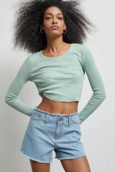 BDG Distressed Waist A-Line Denim Short | Urban Outfitters (US and RoW)