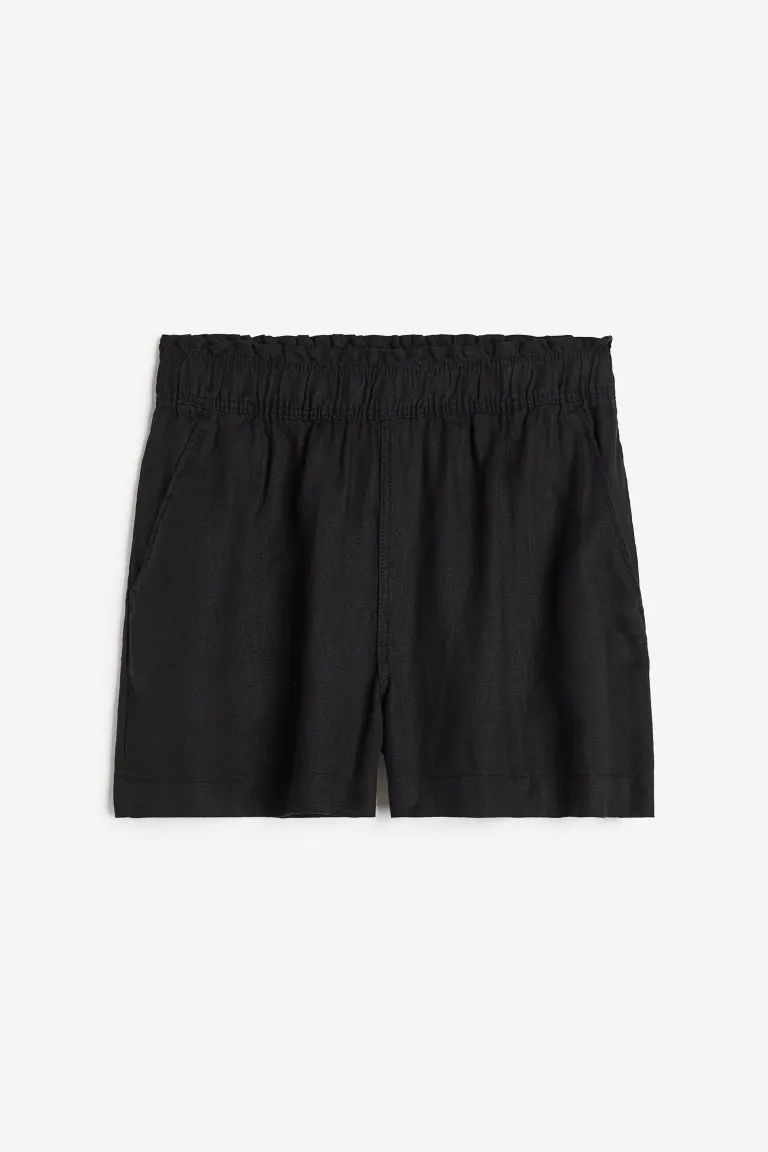 Linen Shorts - Black - Ladies | H&M US | H&M (US + CA)
