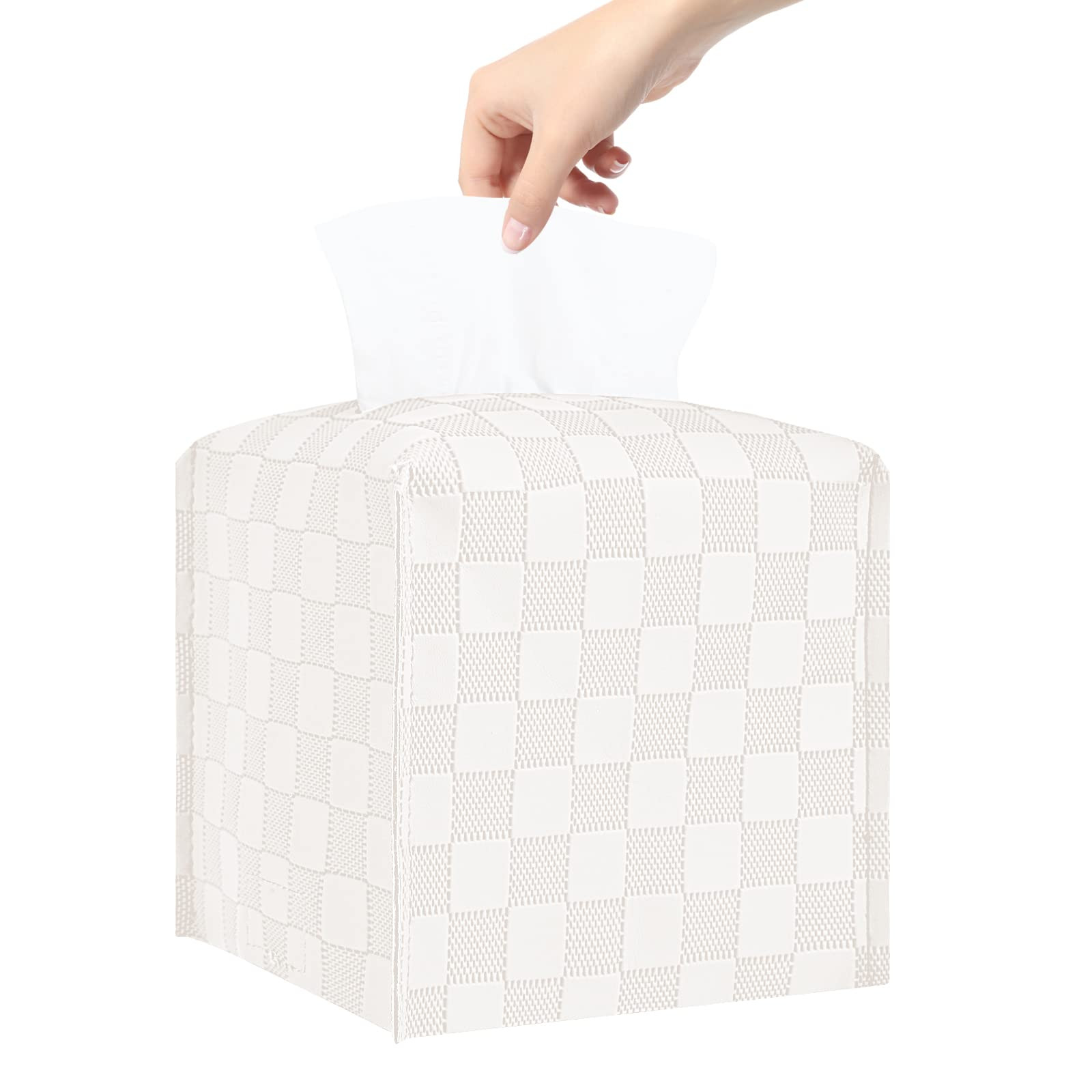 Tissue Box Cover, Square Tissue Box Holder, PU Leather Tissue Holders Decorative, Modern Facial P... | Amazon (US)