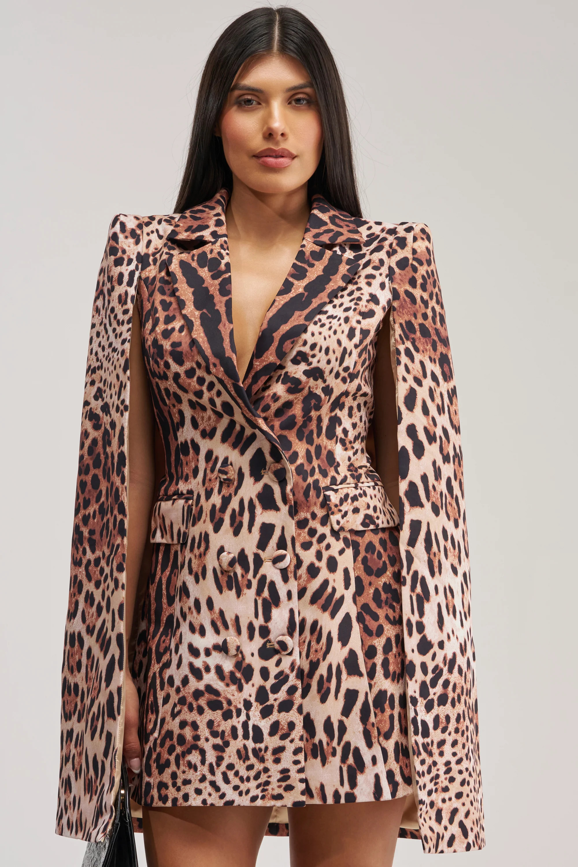 Leopard Print Satin Blazer Mini Dress | AKIRA | AKIRA
