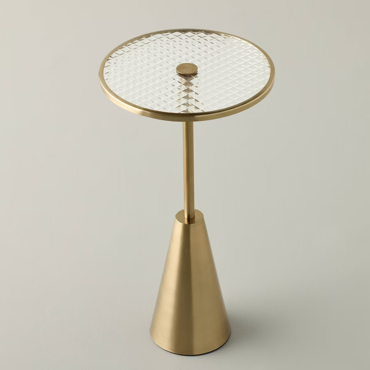 Round Accent Side Table Glass/Brass - Hearth & Hand™ with Magnolia | Target