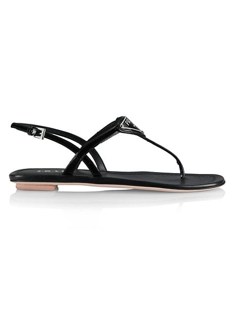 Leather Logo Sandals | Saks Fifth Avenue