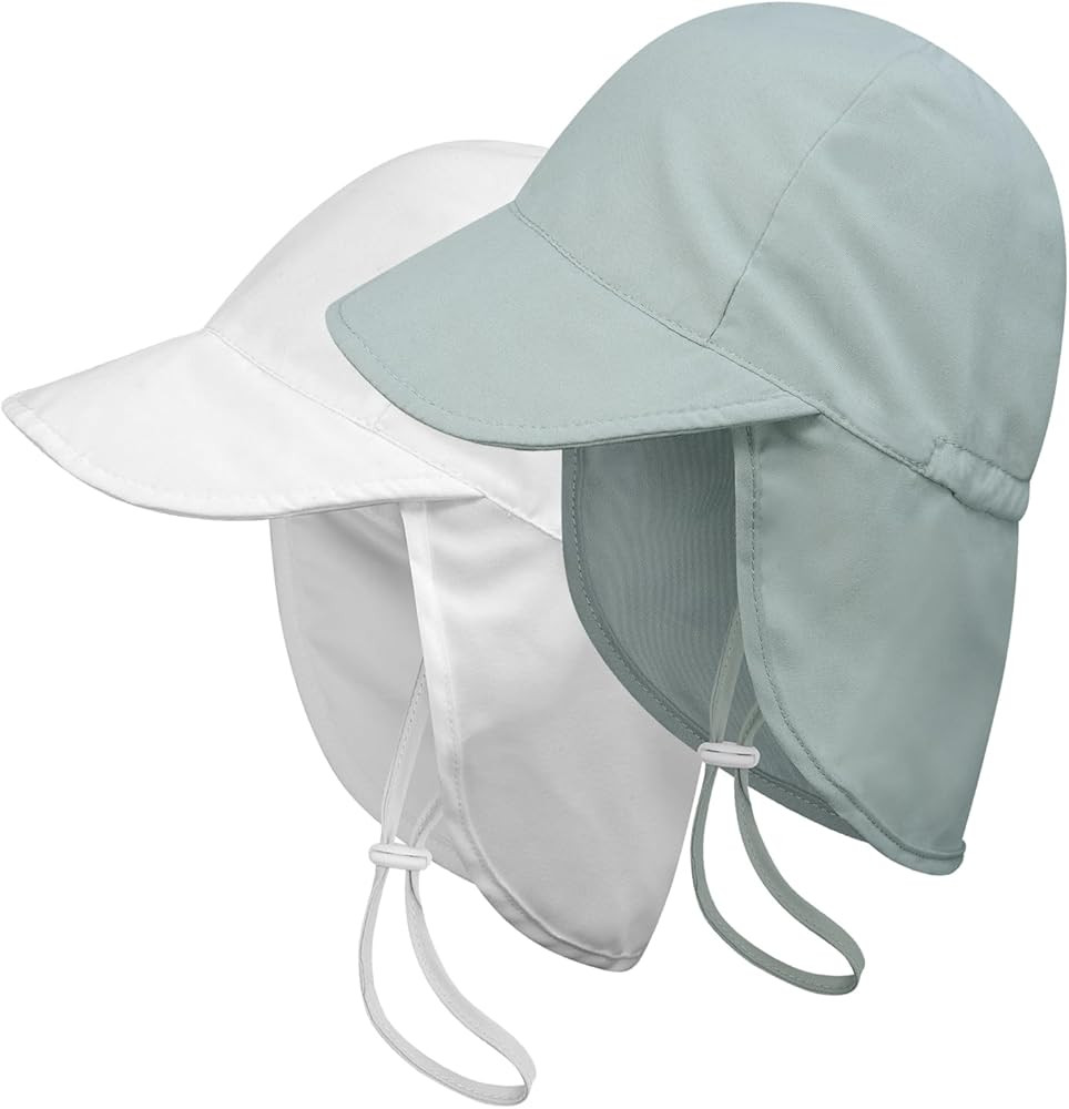 2 Pack Baby Sun Hats UPF 50+ Toddler Beach Hat for Girls Boys 0-4 Years | Amazon (US)