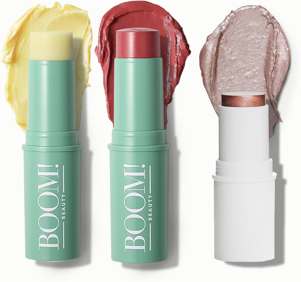 Boomstick Trio ® Rose Nude 3 Pack Cream Blush Makeup - Rose Nude Blush Stick, Highlighter Stick ... | Amazon (US)