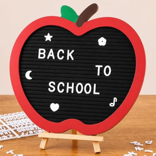 Apple Felt Letter Board with Letters Pre Cut Letter and Wooden Stand | Amazon (US)