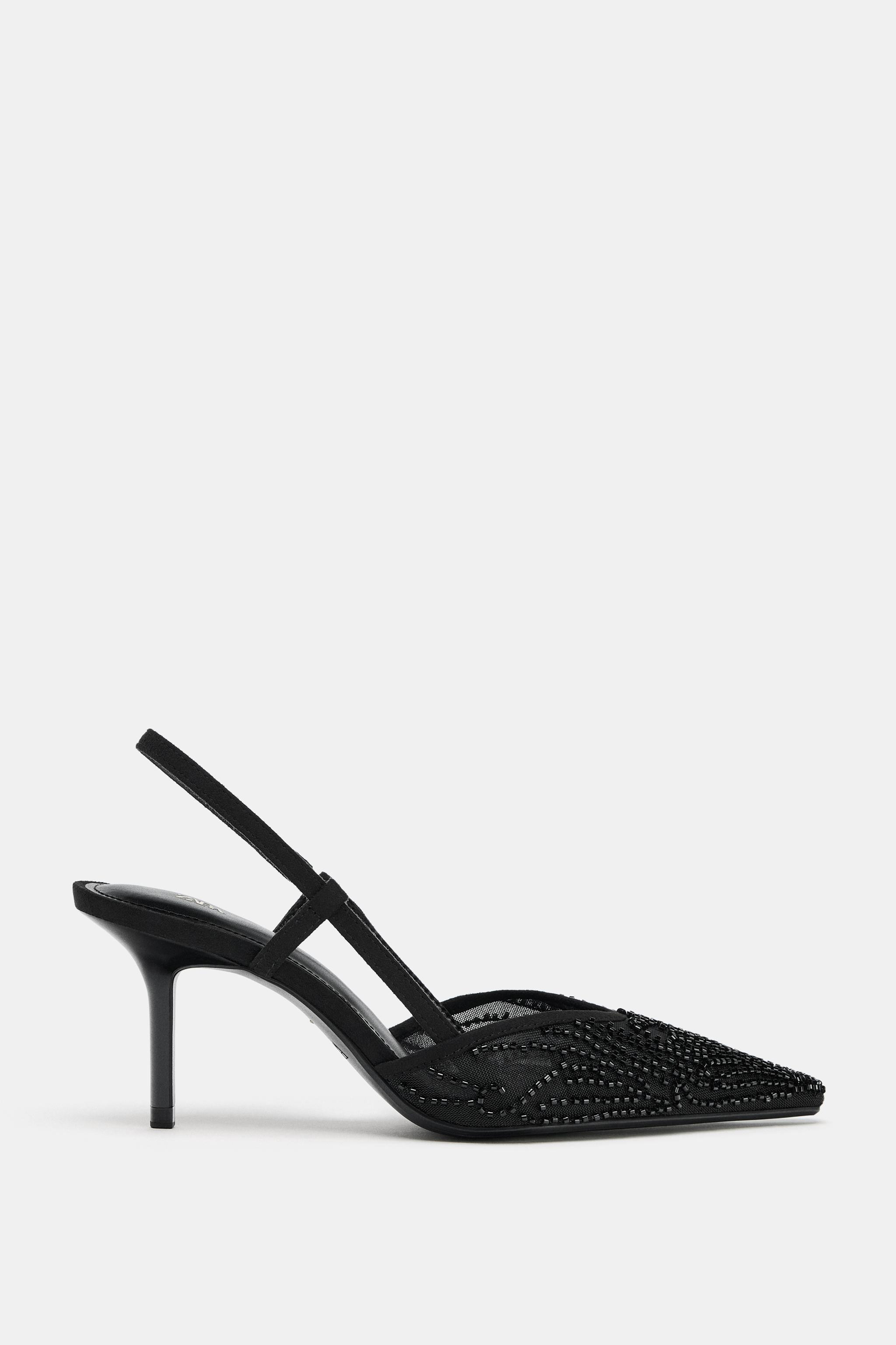 SPARKLY MESH SLINGBACK HEELS | Zara US
