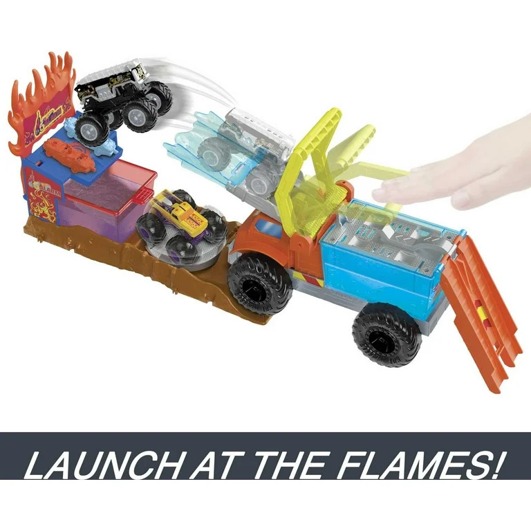 Hot Wheels Monster Trucks Arena Smashers Color Shifters 5-Alarm Rescue Playset, Fire Truck Crash ... | Walmart (US)