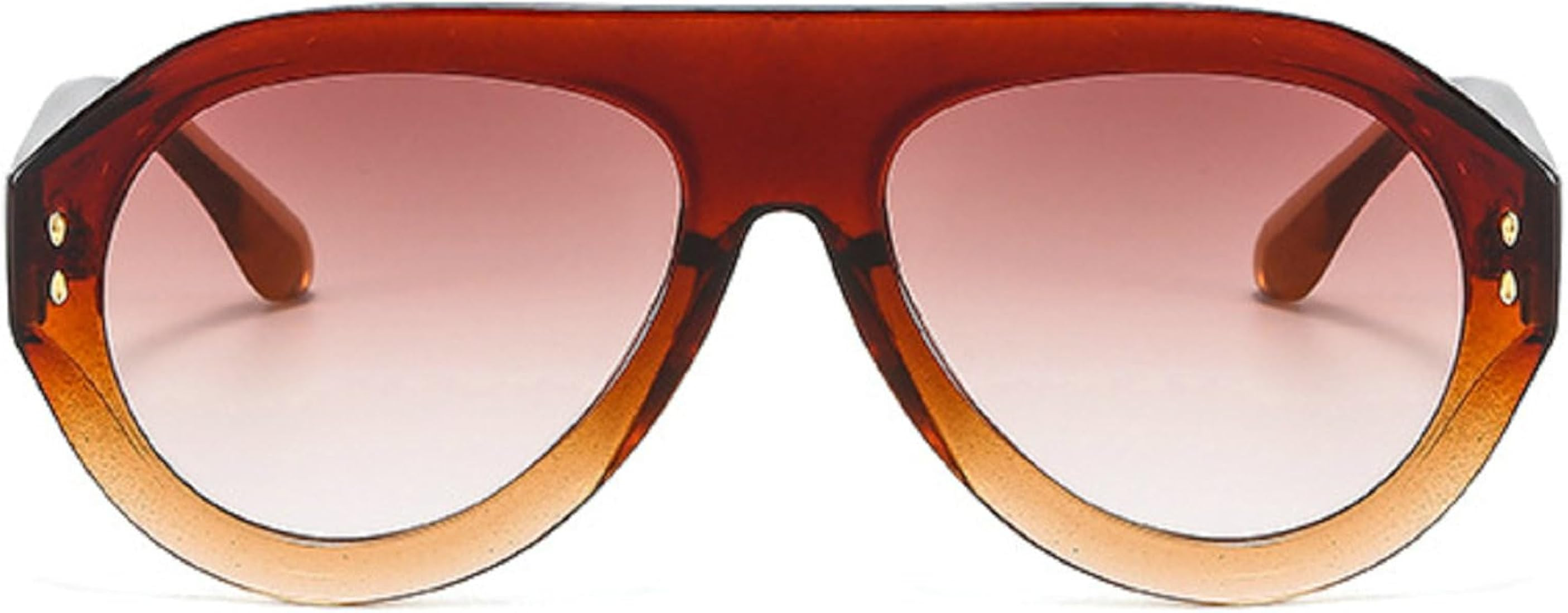 Popular Fashion Pilot Sunglasses Women Shades UV400 Retro Rivets Decoration Gradient Trending Men... | Amazon (US)