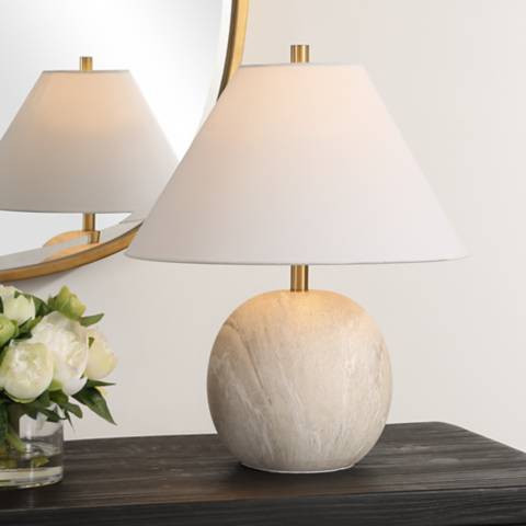 Cinnabar Road Cove 17" Faux Stone Ceramic Accent Table Lamp | Lamps Plus
