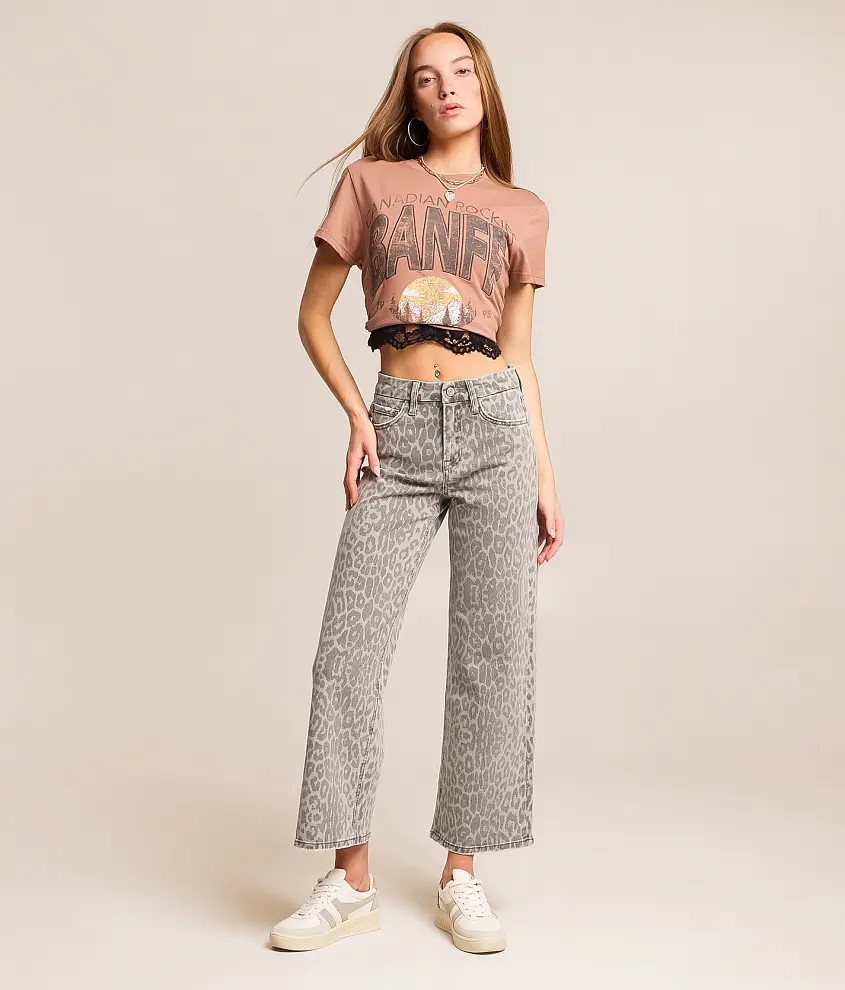 Olivia Leopard Wide Cropped Jean | Buckle