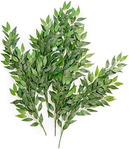 Amazon.com: Ling's moment Artificial Italian Ruscus Greenery Stem-Faux Floral Hanging Greenery Sp... | Amazon (US)