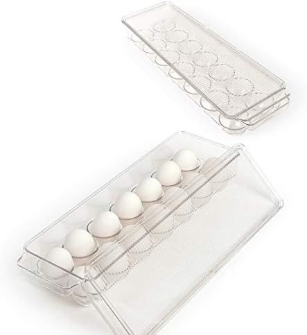Totally Kitchen Plastic Egg Holder, BPA Free Fridge Organizer with Lid & Handles, Refrigerator St... | Amazon (US)