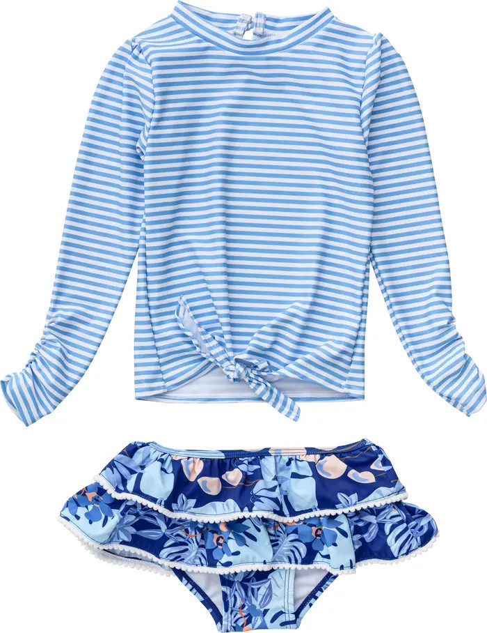 Snapper Rock Mango Tango Long Sleeve Two-Piece Rashguard Swimsuit | Nordstrom | Nordstrom