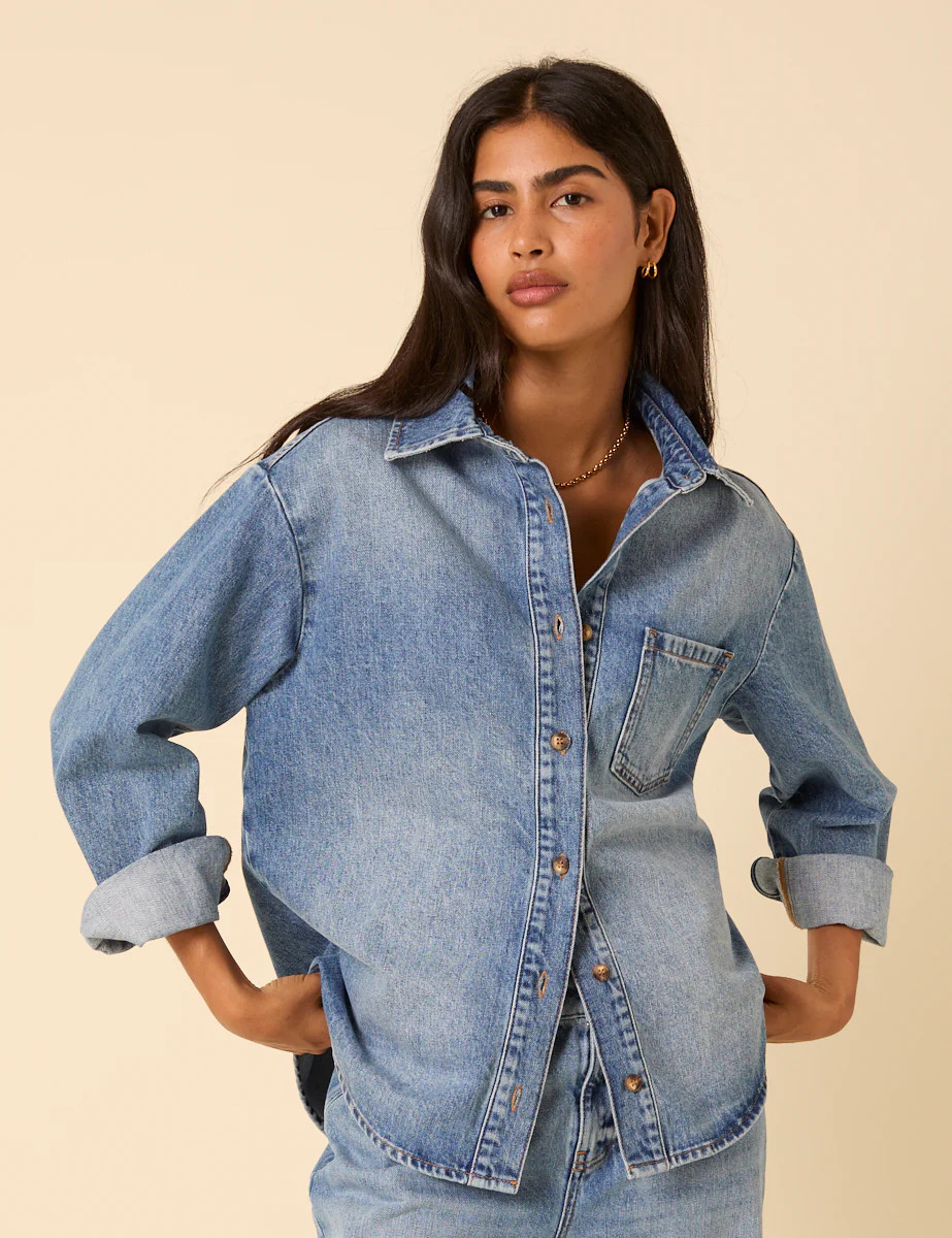 Blue Denim Oversized Shirt | Nobody's Child