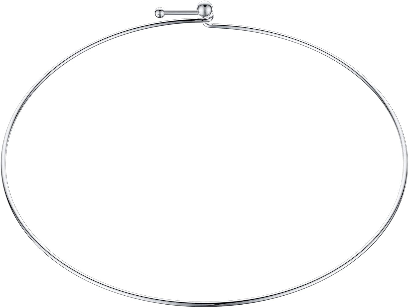 HooAMI Stainless Steel Silver Choker Necklace for Women | Amazon (US)