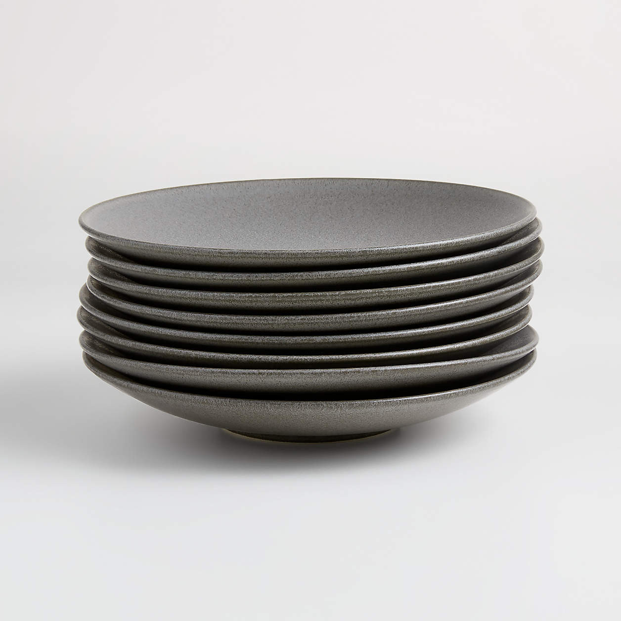 Craft Charcoal Grey Coupe Salad Plates, Set of 8 | Crate & Barrel