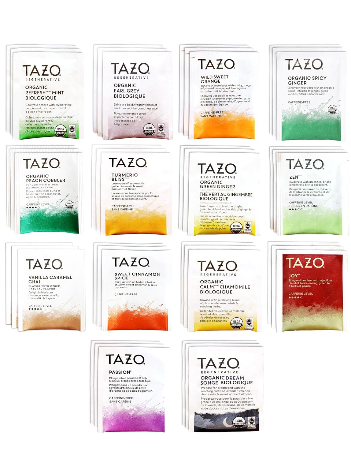 Tea Bags Sampler Assortment Variety Pack Gift Box 42 Count 14 Different Flavors Gifts for Her Him... | Amazon (US)