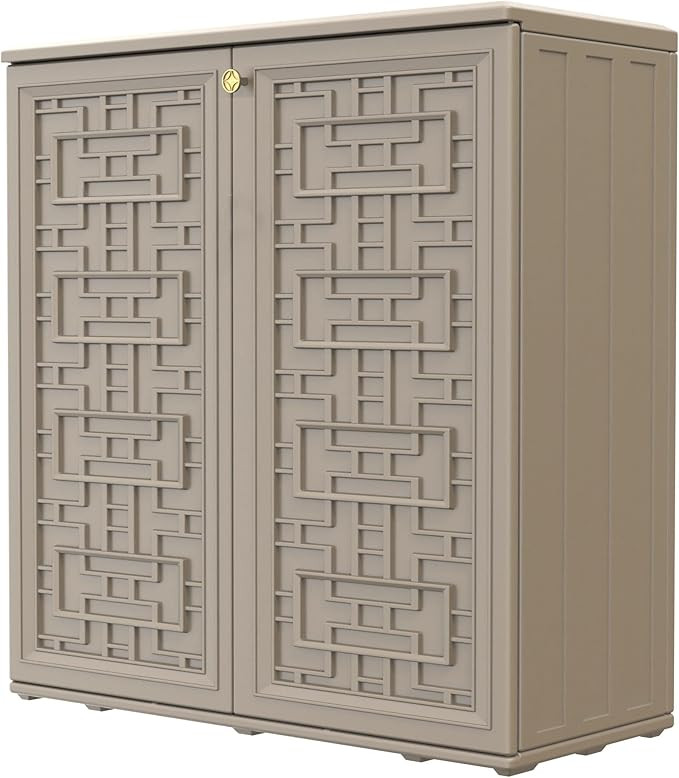 HOMSPARK Storage Shed Weather Resistance, Multi-Purpose Outdoor Storage Cabinet for Backyards and... | Amazon (US)