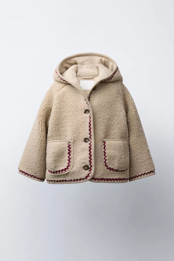 WAVY TRIM FLEECE JACKET WITH POLAR FLEECE LINING | Zara US