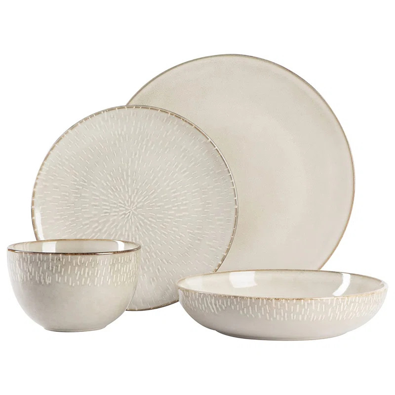 Gibson Elite Matisse 16 Piece Stoneware Dinnerware Set with Reactive Glaze (Set of 4) | Wayfair North America