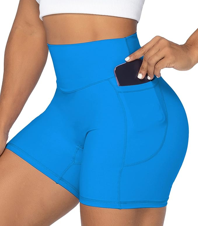 Sunzel Women's Biker Shorts in High Waist Tummy Control with Deep Pockets | Amazon (US)