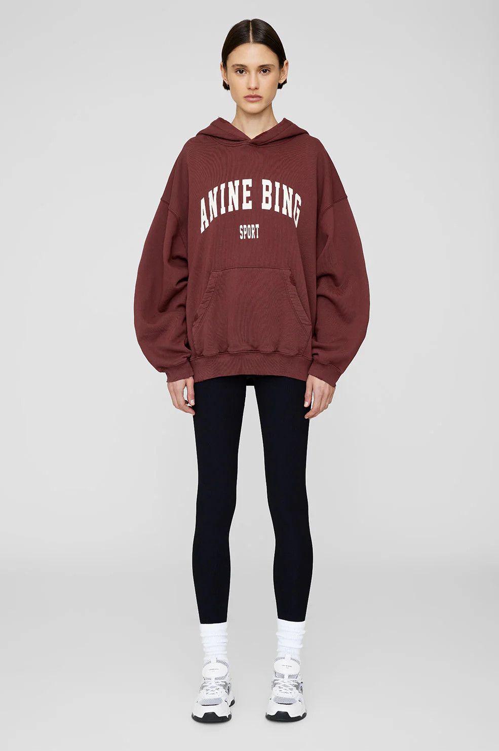 ANINE BING Harvey Sweatshirt in Dark Cherry | Anine Bing