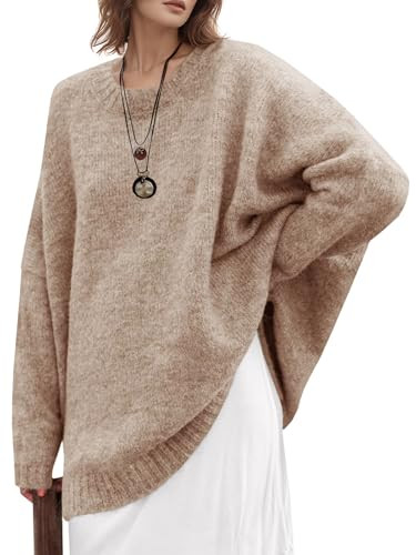 UNCLECAT Women's Oversized Sweaters Trendy Knit Sweater Tops Long Sleeve Crewneck Casual Pullover | Amazon (US)