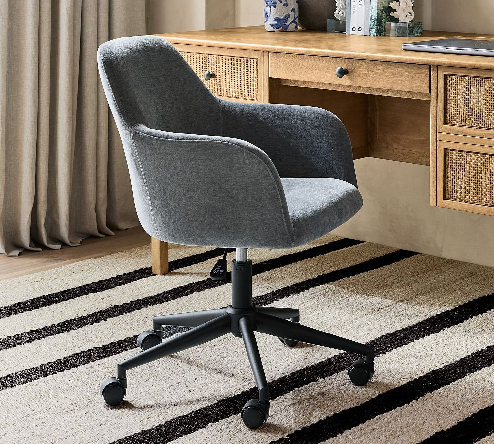 Carson Upholstered Swivel Desk Chair | Pottery Barn (US)