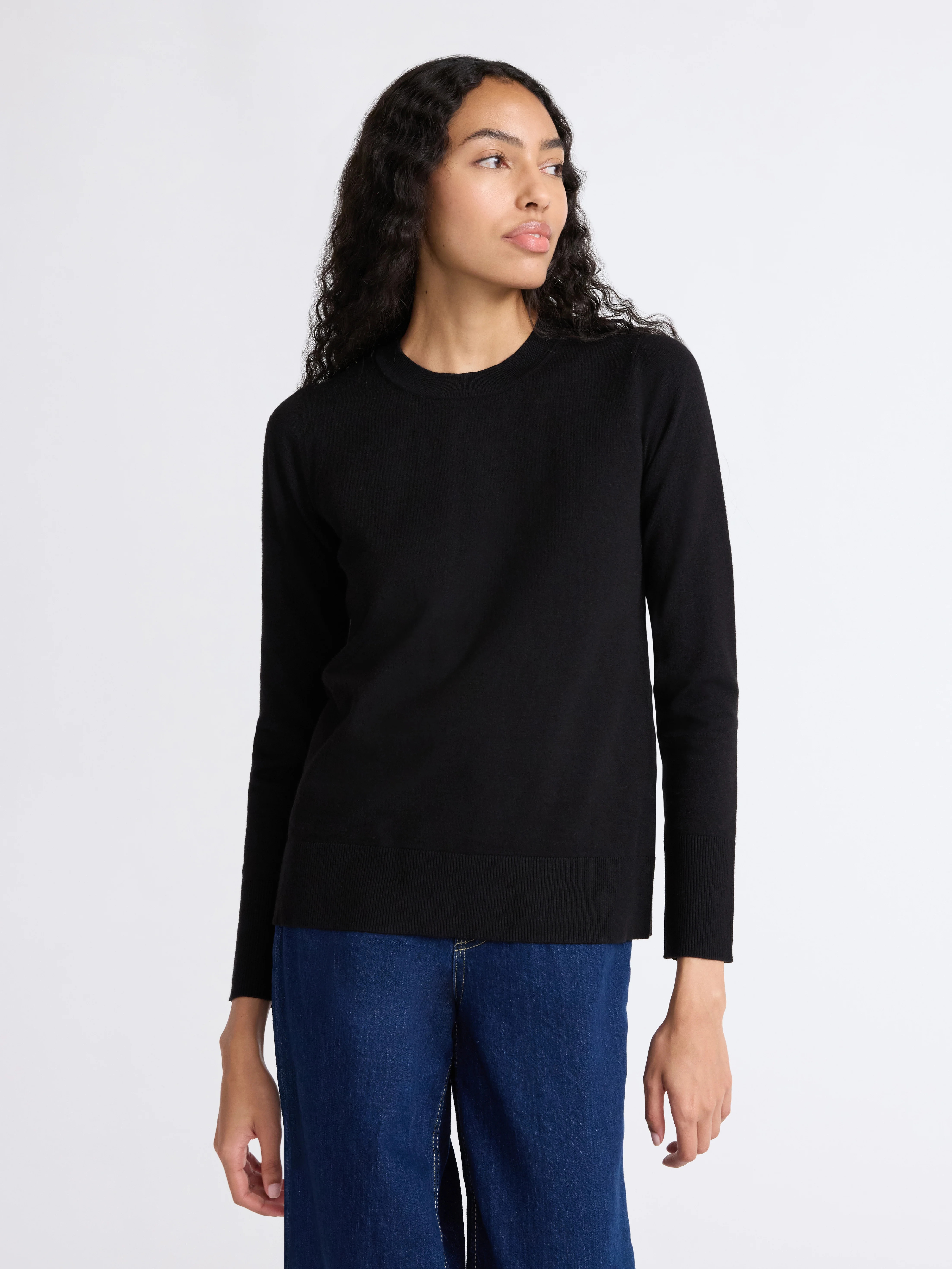 Free Assembly Women's and Women's Plus Cozy Yarn Crewneck Sweater with Long Sleeves. Lightweight,... | Walmart (US)