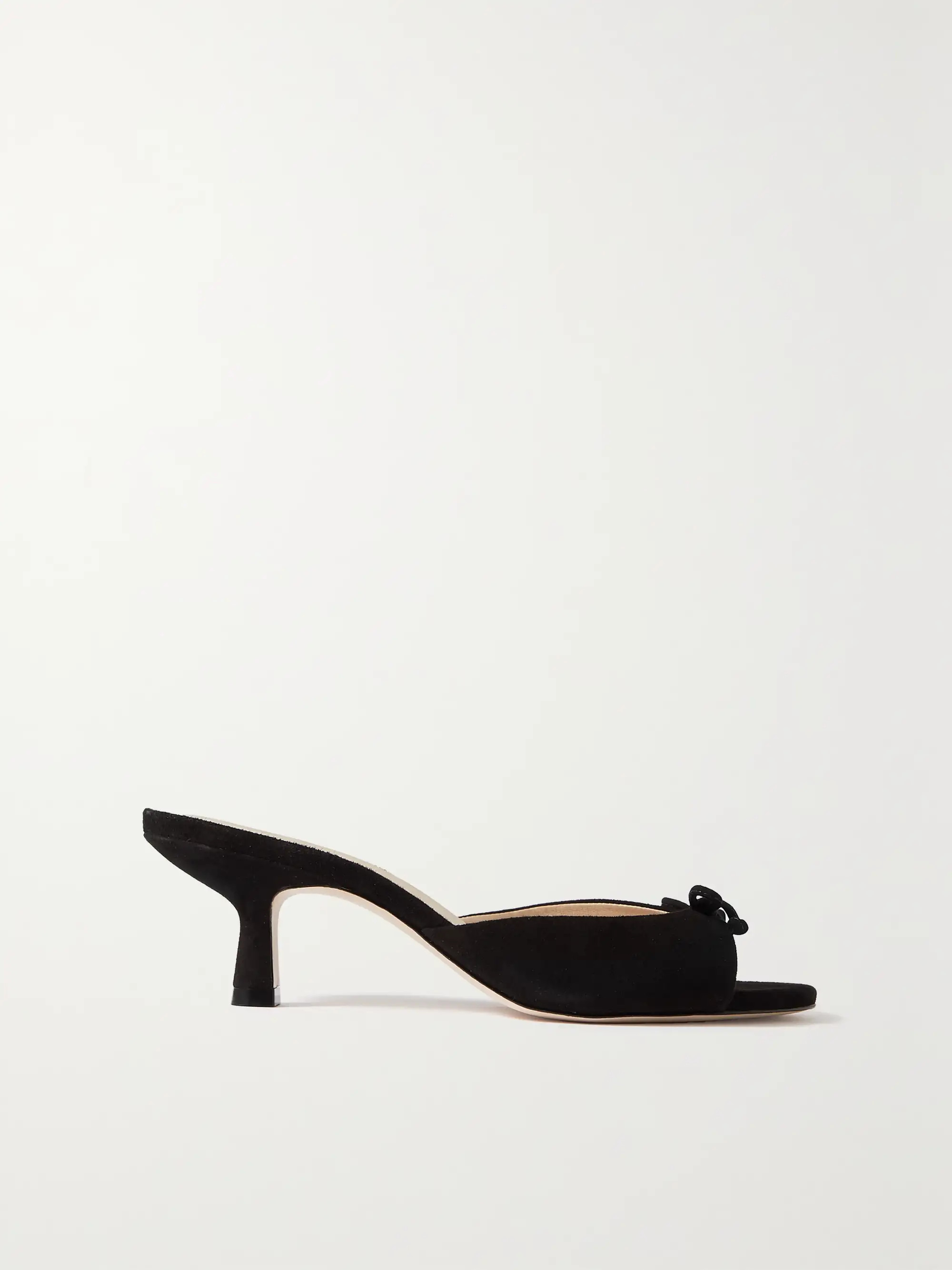 Bow-detailed suede mules | NET-A-PORTER (US)