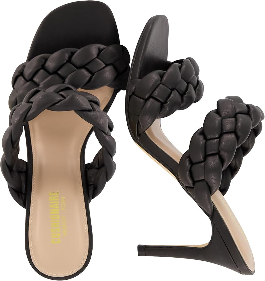 CUSHIONAIRE Women's Suzy braided dress sandal +Memory Foam, Wide Widths Available | Amazon (US)