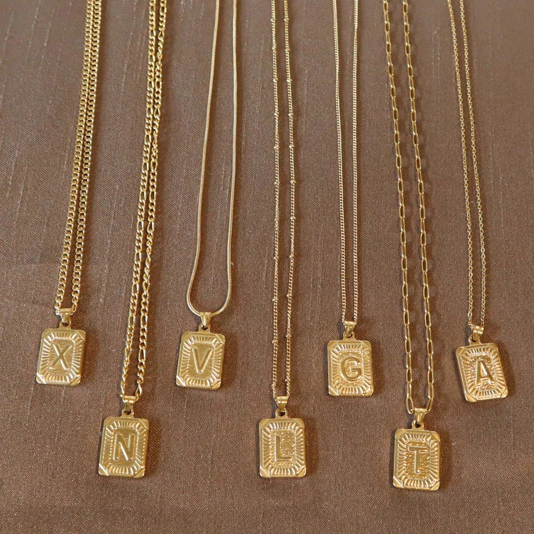 Gold Initial Necklace, Waterproof Tarnish Resistant Necklace, Personalized Necklace, 18k Gold Let... | Etsy (US)