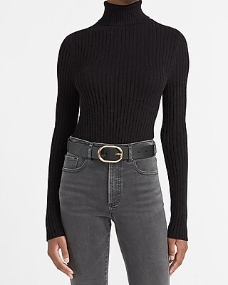 Wide Ribbed Turtleneck Sweater | Express