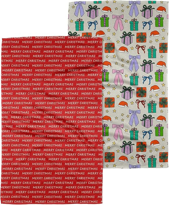 GEOMETRY Christmas Kitchen Towels - Quick Dry Microfiber Cloth Dish Towels for Kitchen Drying - P... | Amazon (US)