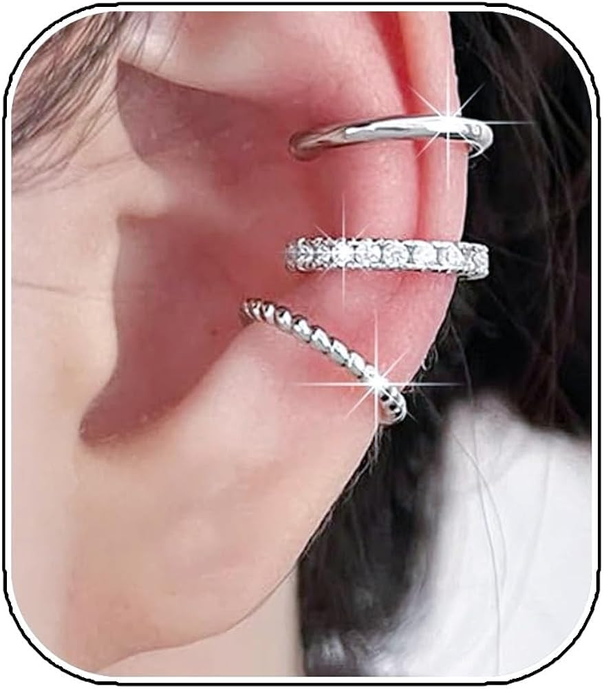 3Pcs Ear Cuffs Non Piercings Gifts for Girls Women, Teen Gifts Trendy Stuff Gold Silver Clip On C... | Amazon (US)