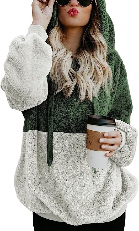 Acelitt Womens Oversized Fuzzy Fleece Sweatshirts with Pockets,S-XXL | Amazon (US)