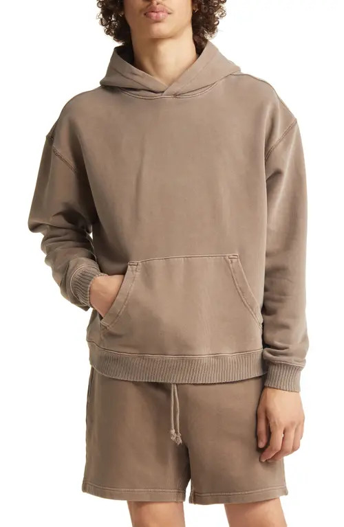Elwood Core Oversize Organic Cotton Brushed Terry Hoodie in Vintage Brown at Nordstrom, Size X-Small | Nordstrom