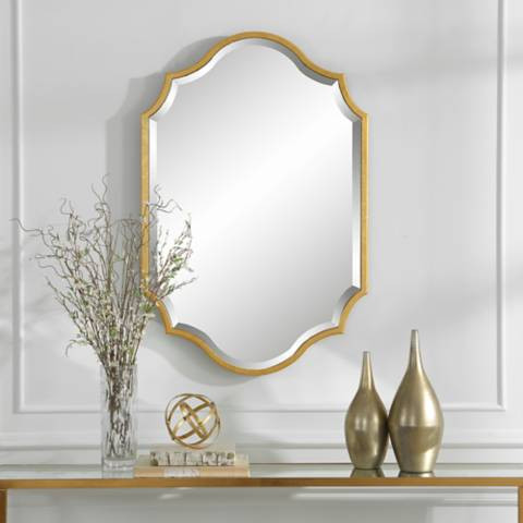 Cinnabar Road Regency Rich Gold Leaf 27" x 40 1/2" Wall Mirror | Lamps Plus