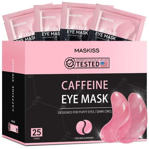 Maskiss Under Eye Patches (25 Pairs), Caffeine Eye Masks for Dark Circles Puffy Eyes Undereye Bags, Collagen Eye Patches for Wrinkles and Puffiness, Skin Care Gift for Her | Amazon (US)