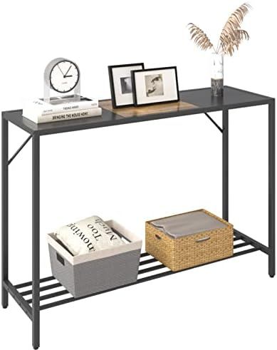 Console Table, 41.7" Industrial Entryway Table with Storage Shelf, Narrow Sofa Table for Hallway,... | Amazon (US)