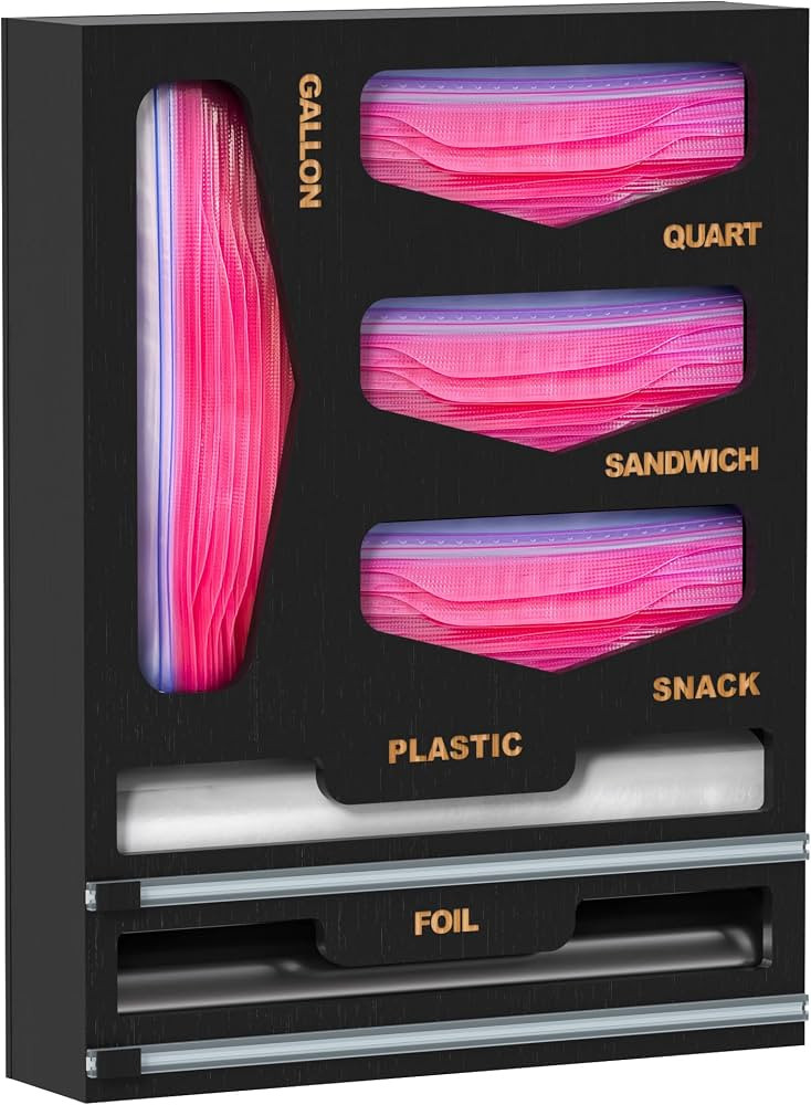 DALSHABET Bamboo Bag Organizer with Magnetic Closure, 6 In 1 Kitchen Drawer Foil and Plastic Wrap... | Amazon (US)