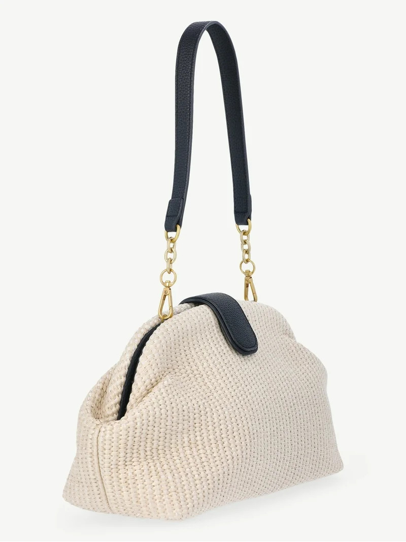 Free Assembly Women's Textured Clutch Handbag, Straw | Walmart (US)