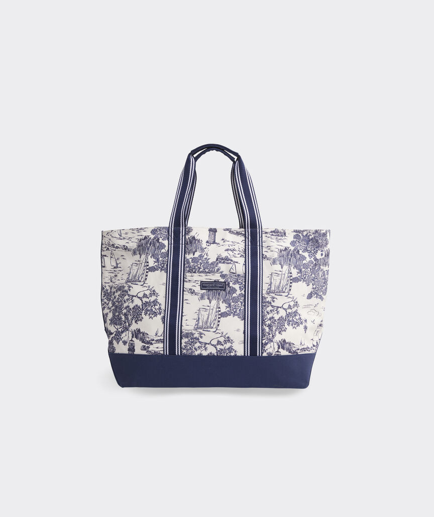 Toile Print Large Heritage Tote | vineyard vines