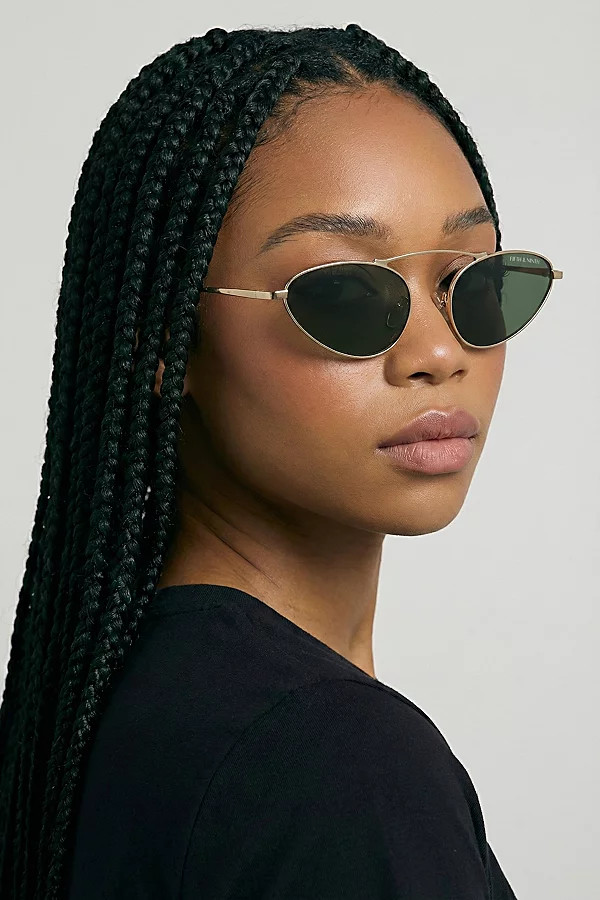 Fifth and Ninth Fifth & Ninth Daphne Cat-Eye Polarized Sunglasses in Green/Gold, Women's at Urban Outfitters | Urban Outfitters (US and RoW)
