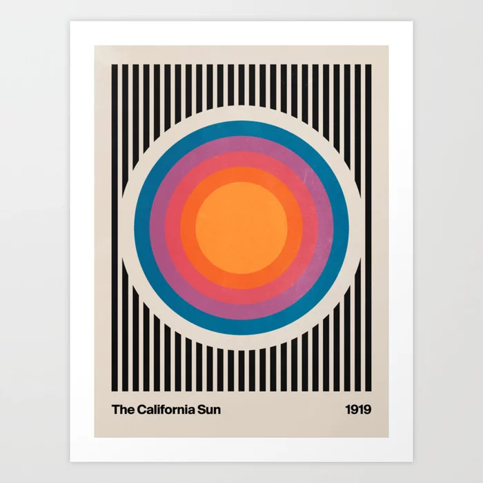 Vintage California Sun Art Print | Society6