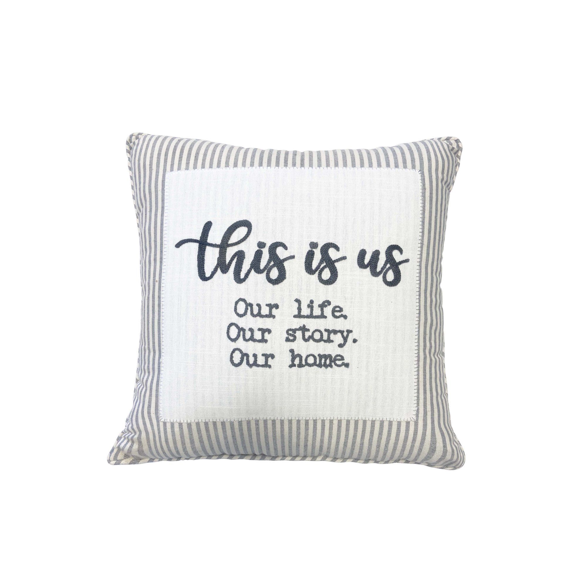 Mainstays Decorative Throw Pillow, This Is Us , Oblong, Grey, 18''x18'', 1Pack | Walmart (US)