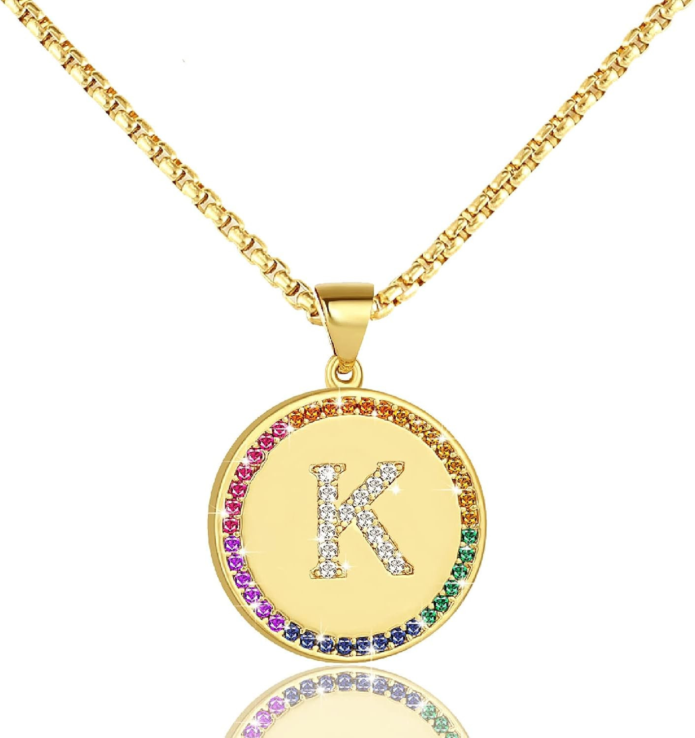 14K Gold Initial Pendant Necklace, 15.7+1.9” Adjustable Dainty Personalized Alphabet Letter Pen... | Amazon (US)