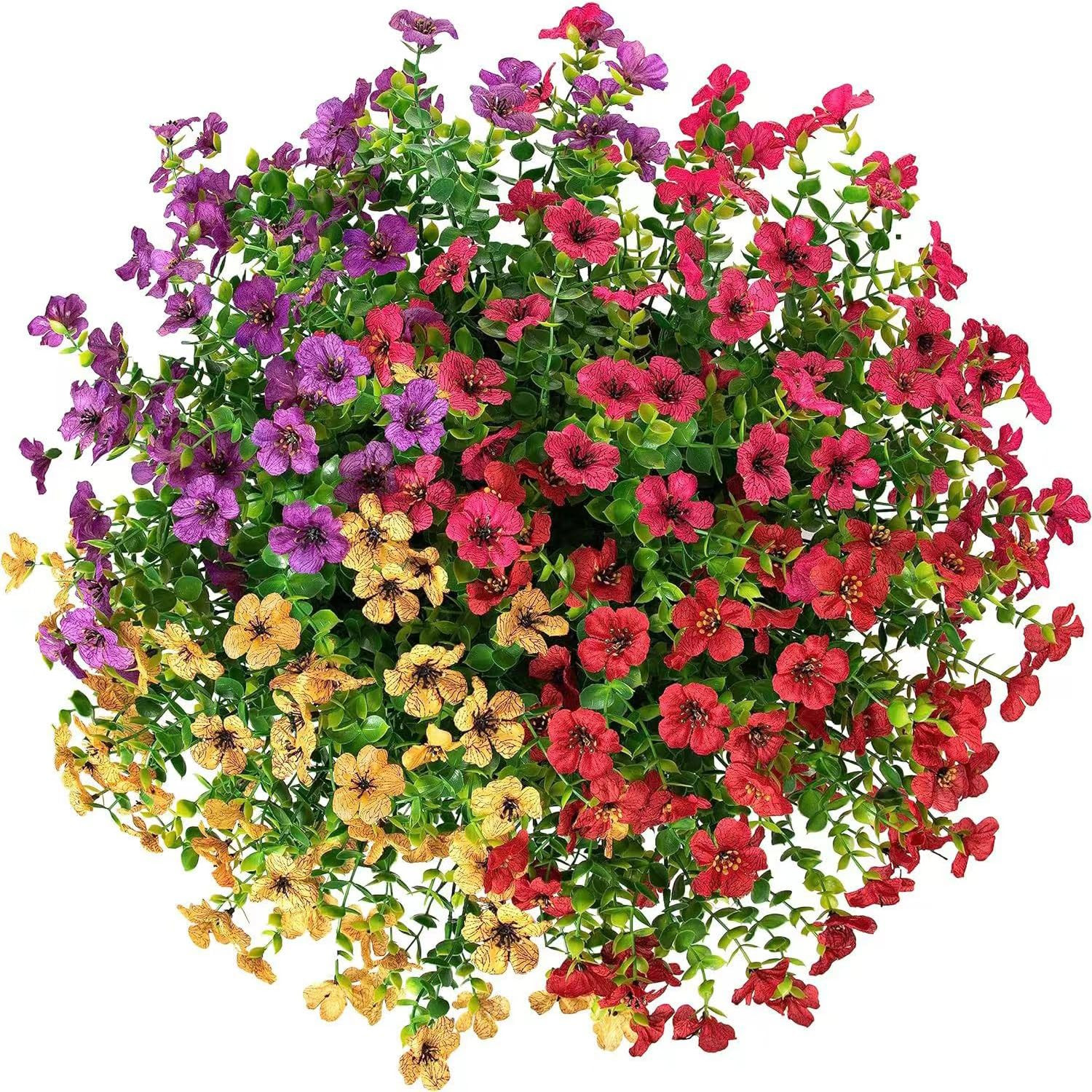 20 Bundles Artificial Flowers for Outdoor,Outdoor UV Resistant Fake Flowers,Premium Oxidation Res... | Amazon (US)