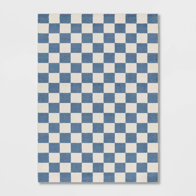 Area Rug Checker Blue - Pillowfort™ | Target